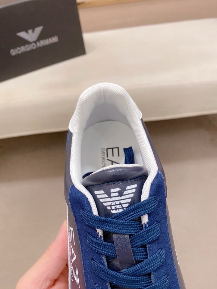 Armani Italian Leather Luxury Sneakers – New Collection in Bright Red