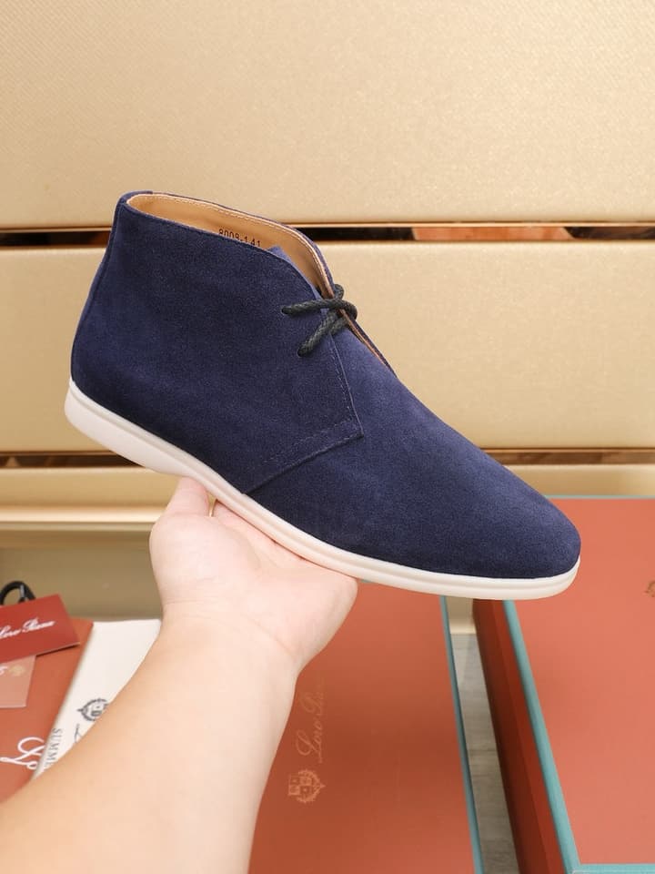 Loro Piana Water-Repellent Suede Moccasin Loafers in Black