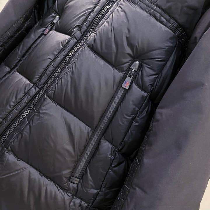Moncler Grenoble Morgins Shearling Puffer Jacket in Black Technical Down Jacket