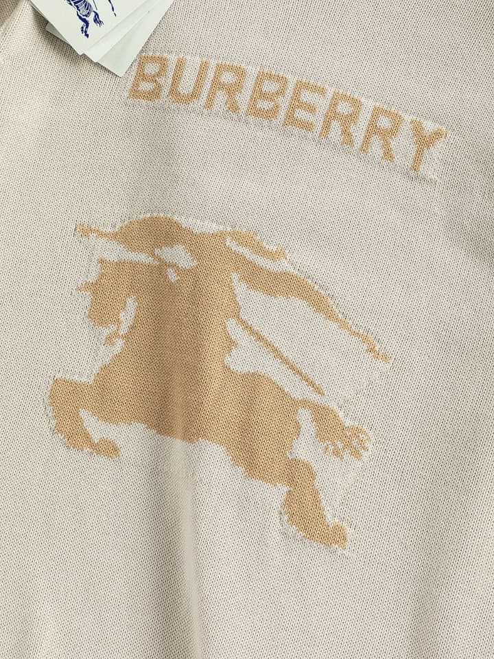Burberry Equestrian Knight Jacquard Sweater – 25SS in Grey With White Logo