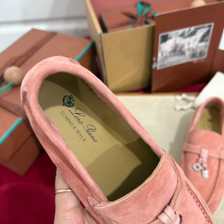 Loro Piana Summer Charms Walk Loafers – Kids Collection in Dusty Lavender Pink