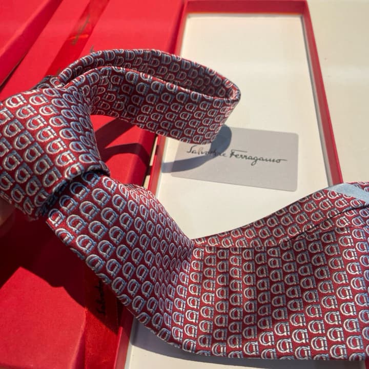 Ferragamo Men's Silk Tie Series in Burgundy