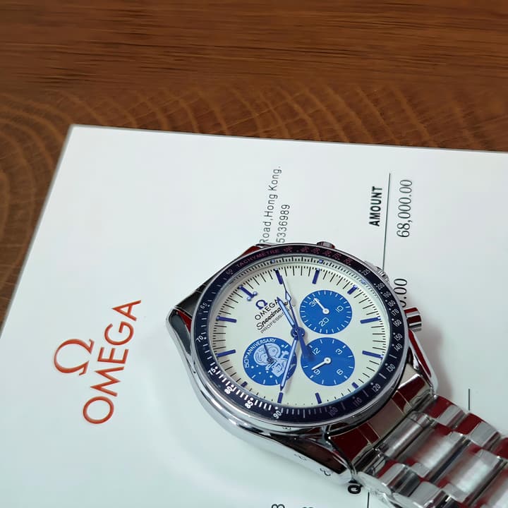 Omega Speedmaster Snoopy 50th Anniversary Quartz Watch in Blue Sub-dial Chronograph