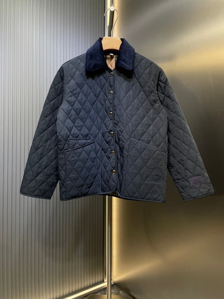 Burberry Quilted Long-Sleeve Jacket – 25FW in Charcoal Grey
