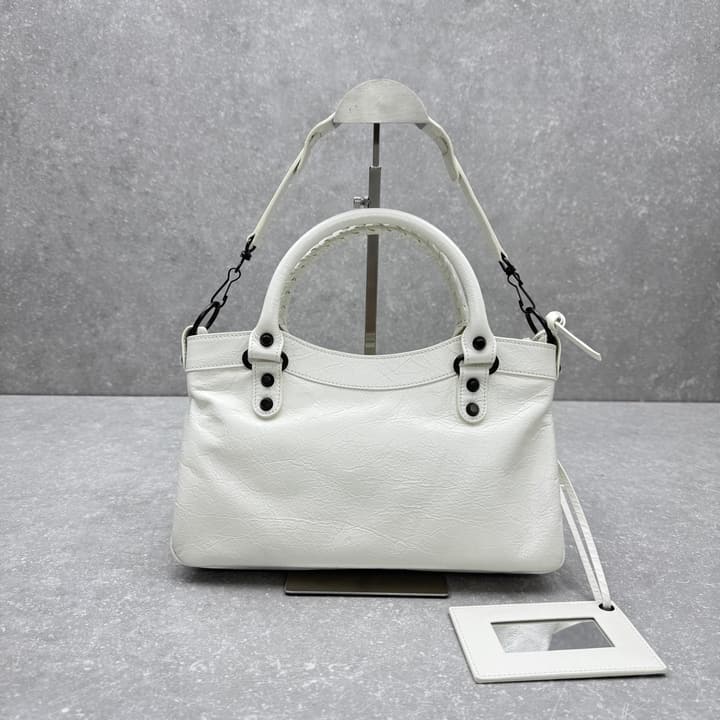 Balenciaga Le City First Bag in Oil Wax Leather in Black Oil Wax Leather