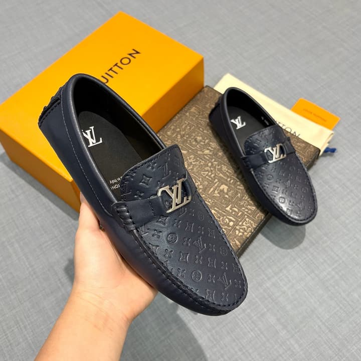 Louis Vuitton Men's Driving Shoes in Dark Blue