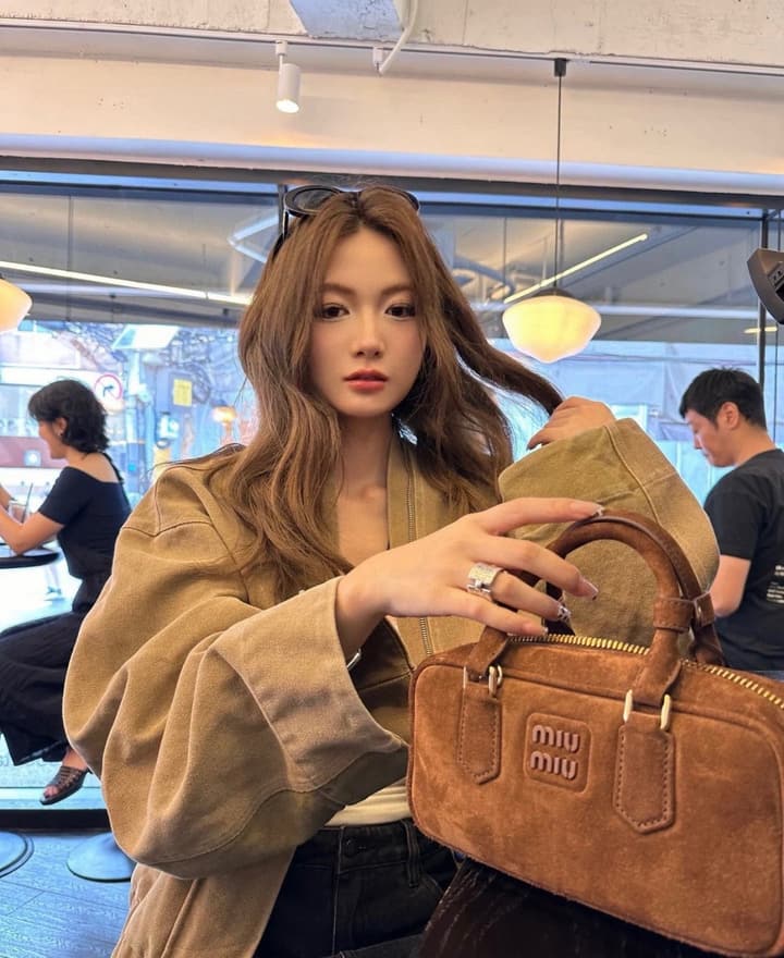 Miu Miu Suede Bowling Bag
