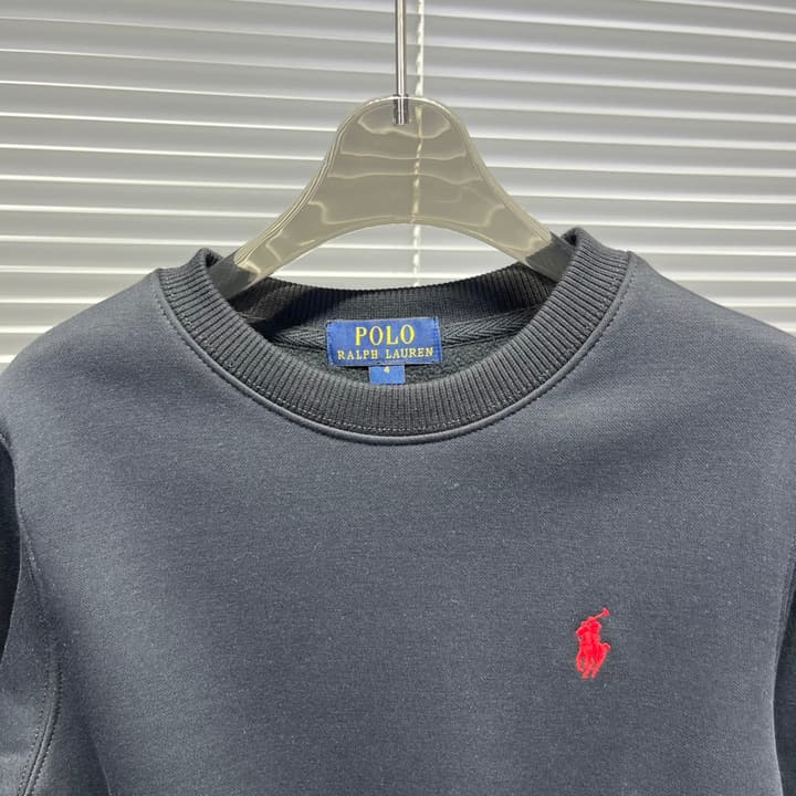 Ralph Lauren Classic Embroidered Logo Sweatshirt – Kids Collection in Classic Black With Red Logo