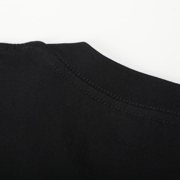 Moncler Woven Embroidered Logo Cotton T-Shirt in Black