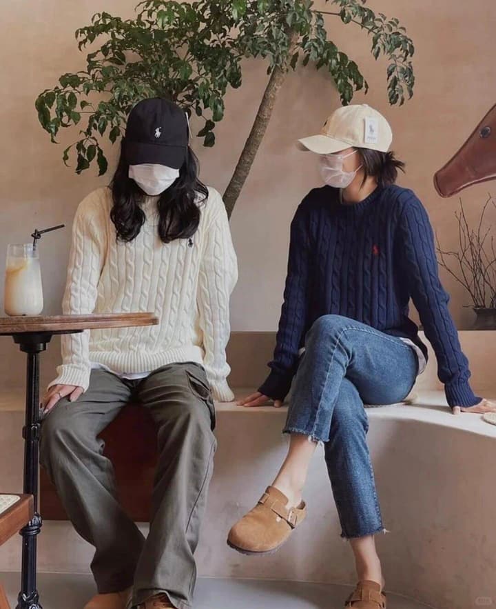 Ralph Lauren Cable Knit Loose Sweater in Beige