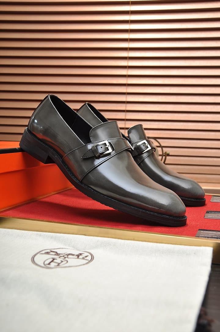 Hermès Leather Driving Shoes in Black