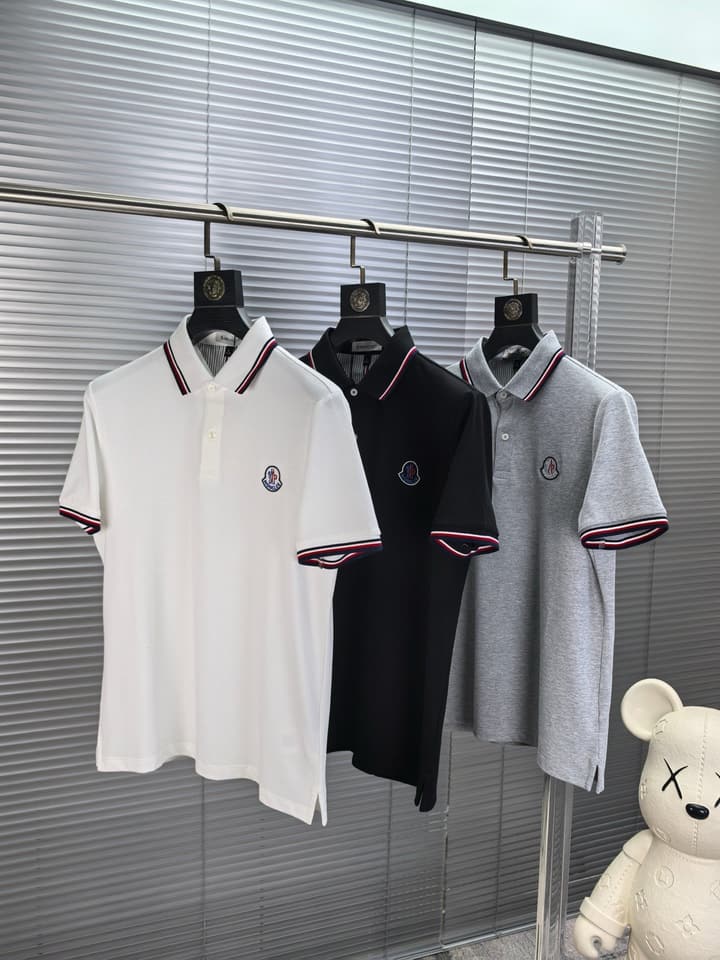 Moncler Embroidered Logo Pique Cotton Polo Shirt – Spring/Summer Collection – 2026SS in Black