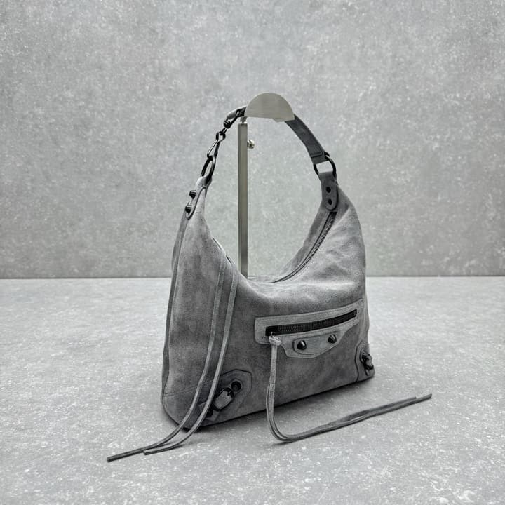 Balenciaga Le City Hobo Bag – Small in Frosted Grey