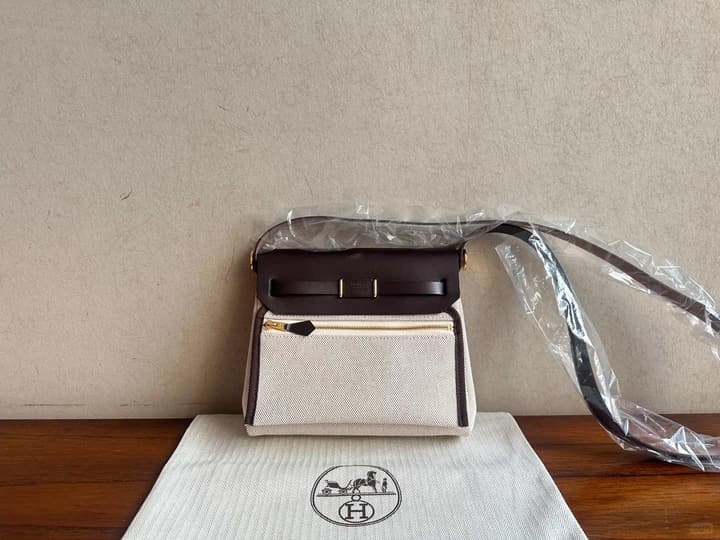 Hermès Mini Herbag – Ebony/Light Beige – Gold Hardware