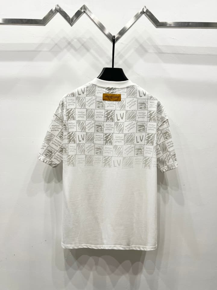 Louis Vuitton Classic Damier Print T-Shirt – 2025SS in Classic Black
