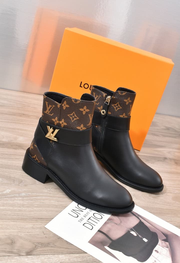 Avant-Garde Footwear Co. Classic Calfskin Boots in Black Monogram Buckle Boot