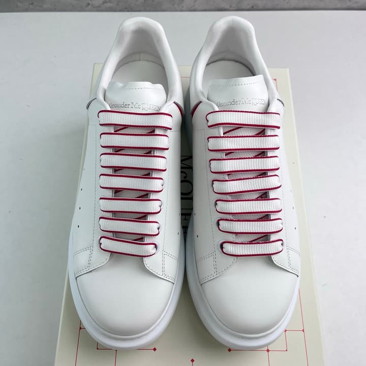Alexander McQueen Oversized Platform Sneakers in All White Textured
