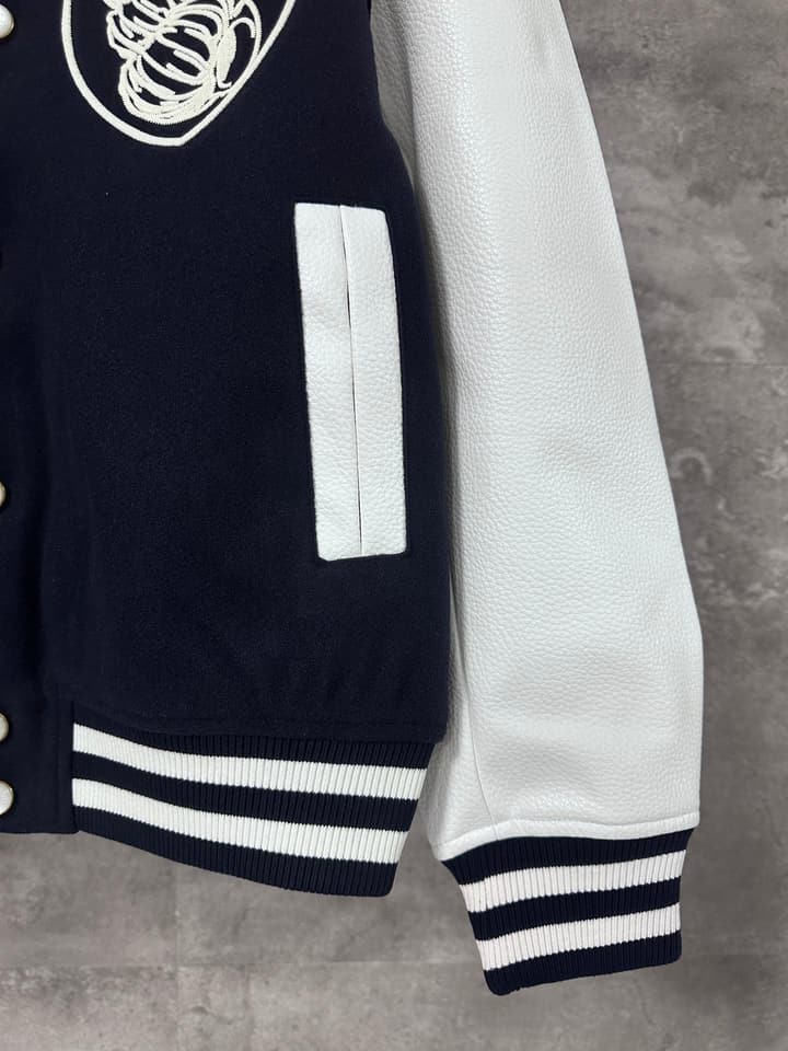 Louis Vuitton Seashell Embroidery Bomber Jacket – Nautical Collection – 24FW in Navy Blue With White Sleeves