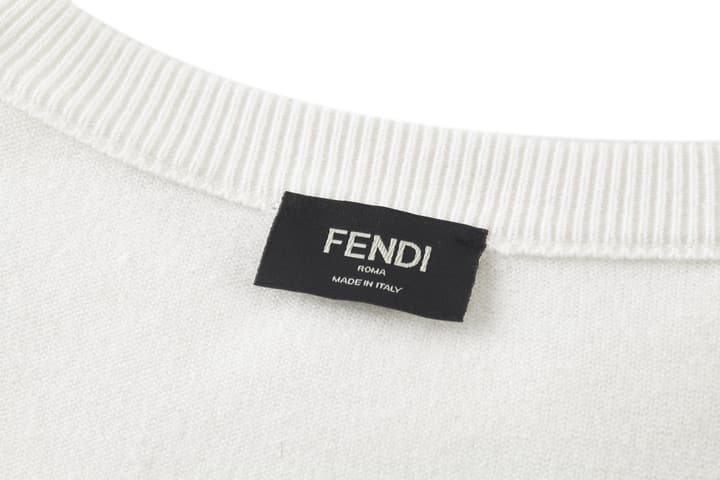 Fendi Double F Hot Stamp Crewneck Sweater in Classic Black