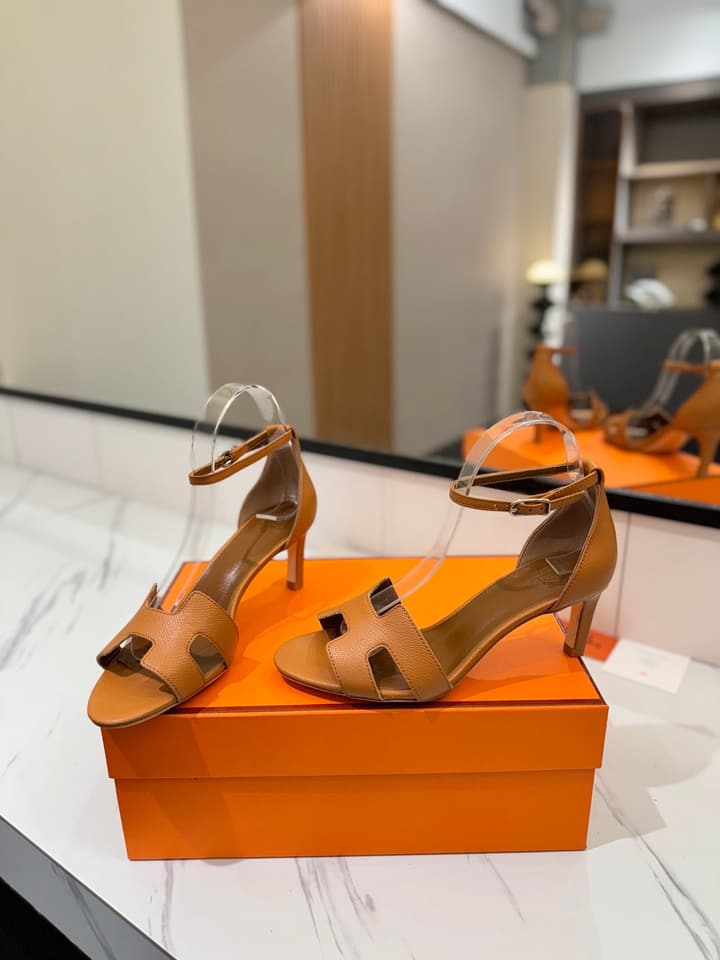 Hermès Classic Palm Grain Cowhide Heels – 6.5cm in Black
