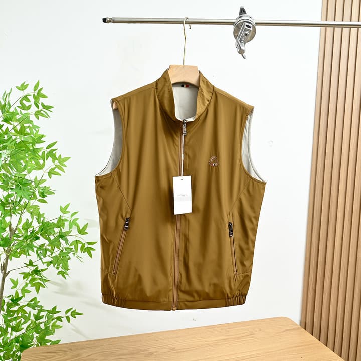 Moncler Reversible Stand-Collar Vest – 2025 Spring Collection in Black