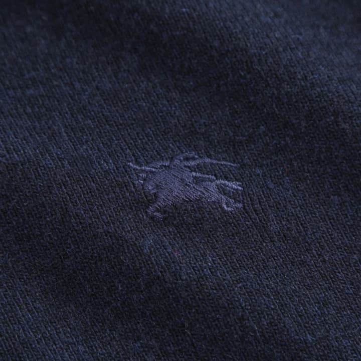 Burberry Embroidered Zip Cardigan in Dark Navy
