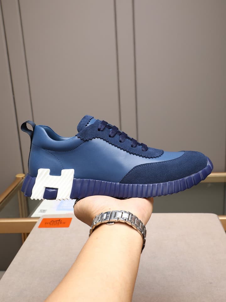 Hermès Bouncing Men's Sport Sneakers in Navy Blue