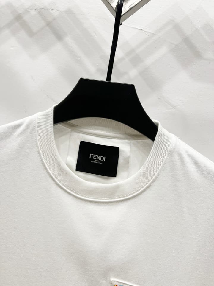 Fendi Embroidered Zipper Pocket T-Shirt – 2025SS in Black