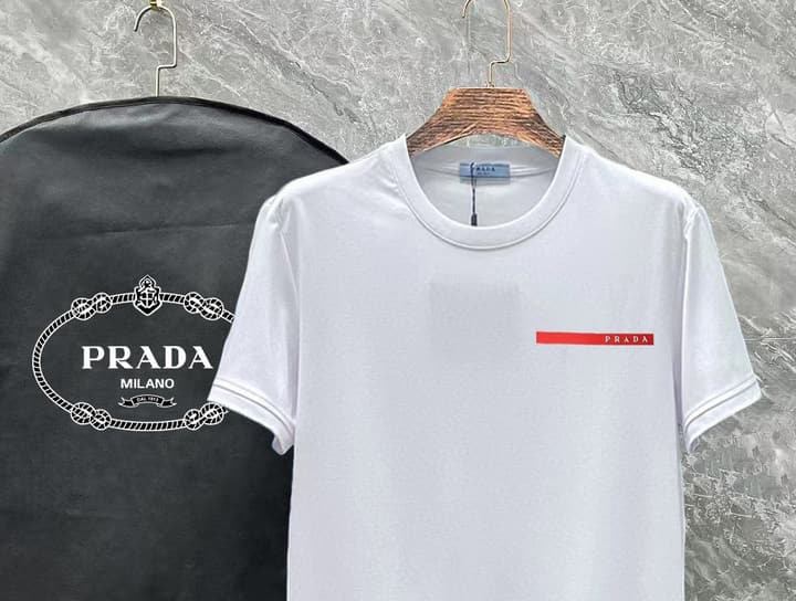 Prada Unisex Mercerized T-Shirt – 25SS Collection in Black