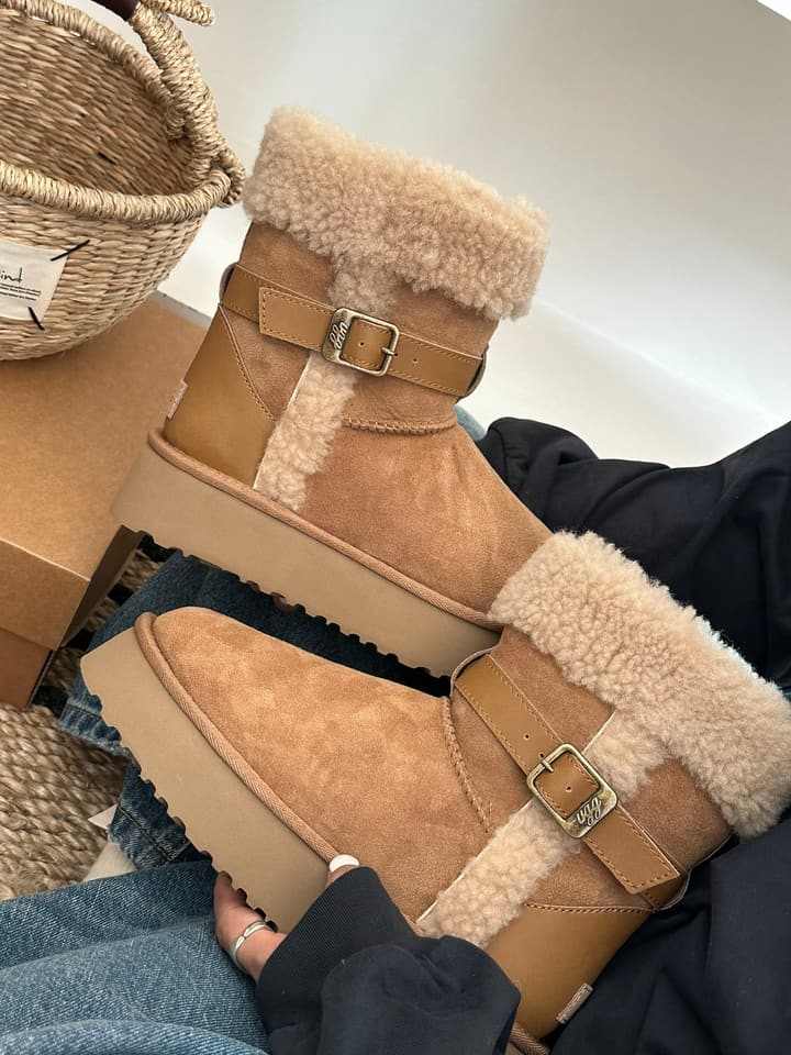 UGG Platform Shearling Ankle Boots