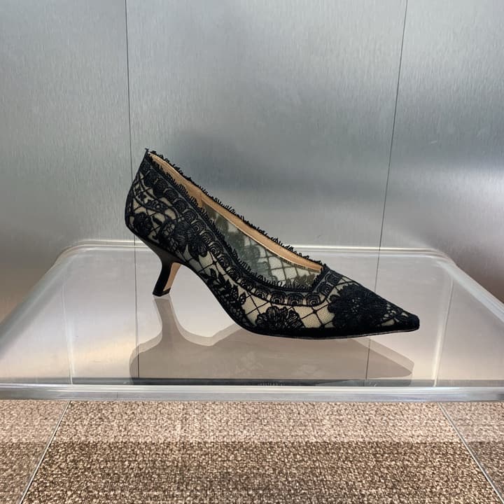 Dior CD Roses Jacquard Embroidery High-Heel Pumps – 2024 Spring/Summer Collection in Sleek Black Patent