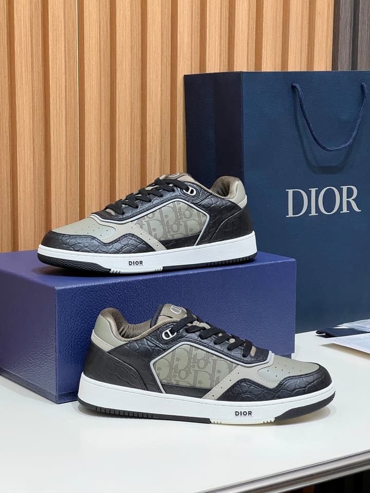 Dior B27 Unisex Sneakers – 2025 Collection in Black And Khaki Oblique