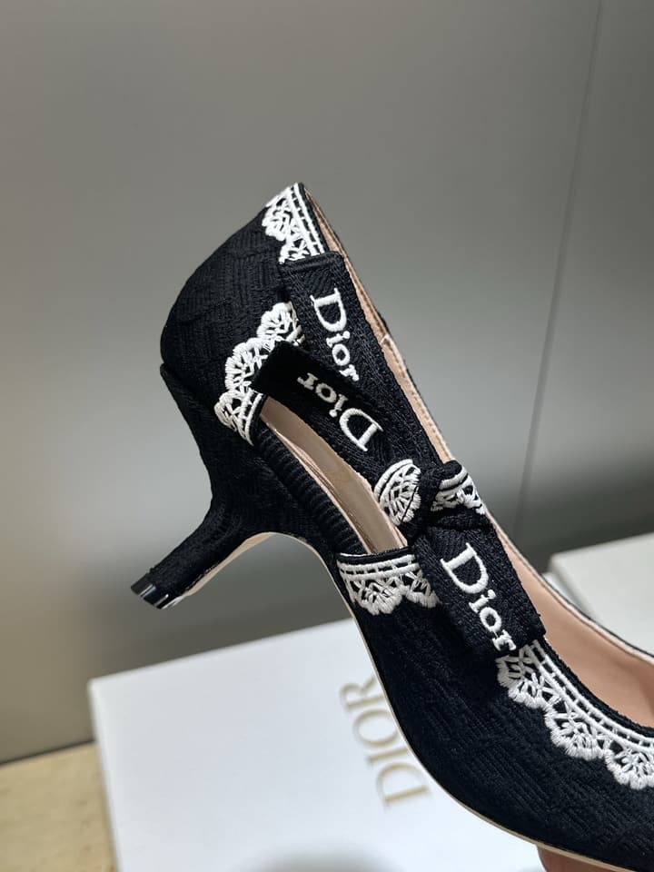 Dior J'Adior Dentelle Jelly Bow Pumps – 2026 Early Spring Collection in Black 6.5cm Heel