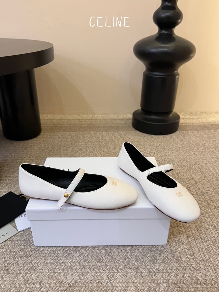 Celine Mary Jane Flat Loafers in Black