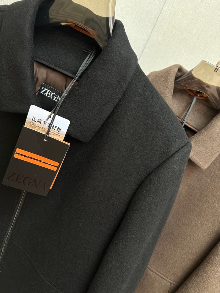 Zegna Merino Wool Detachable Liner Jacket in Brown Taupe