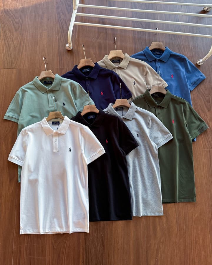 Ralph Lauren Pure Cotton Business Casual Polo Shirt in Army Green