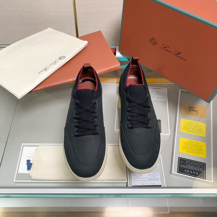 Loro Piana Classic Loafers in Midnight Black Suede