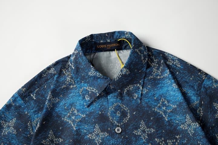 Louis Vuitton Ocean Boat Print Beach Short-Sleeve Shirt in Ocean Blue