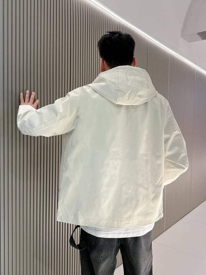 Prada Italian Fabric Jacket – 2025 New Collection in Cream Hooded Jacket