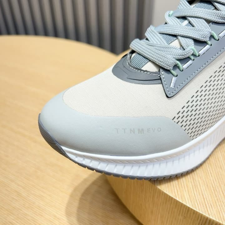 Boss Men's Layered Sport Sneakers in Black With White Sole