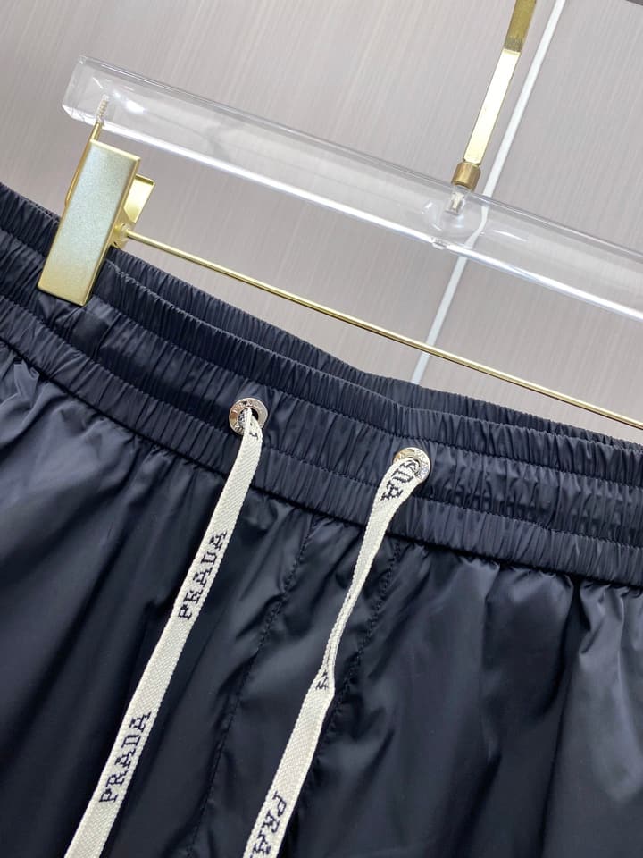 Prada Quick-Dry Drawstring Beach Shorts – Spring/Summer 2026 Collection in Black