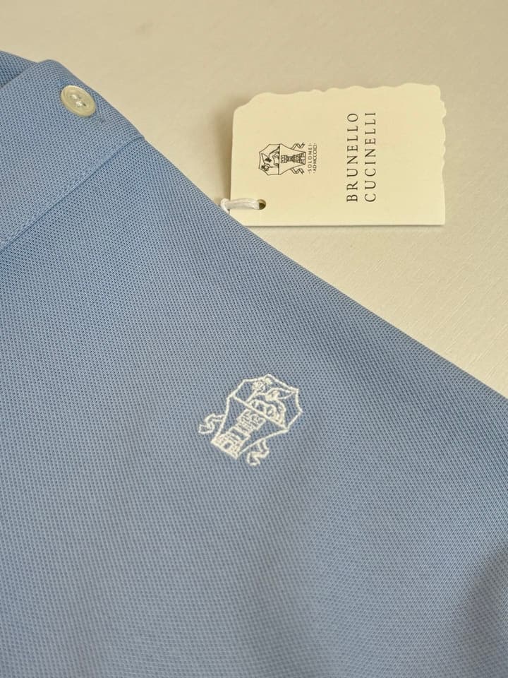 Brunello Cucinelli BC Logo Embroidered Polo Shirt – 2025 in Charcoal Grey