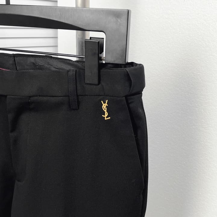 Saint Laurent Iconic Double-Breasted Trousers in Classic Black