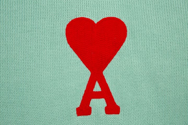 Ami Paris Classic Heart Embroidered Crewneck Sweater in Black