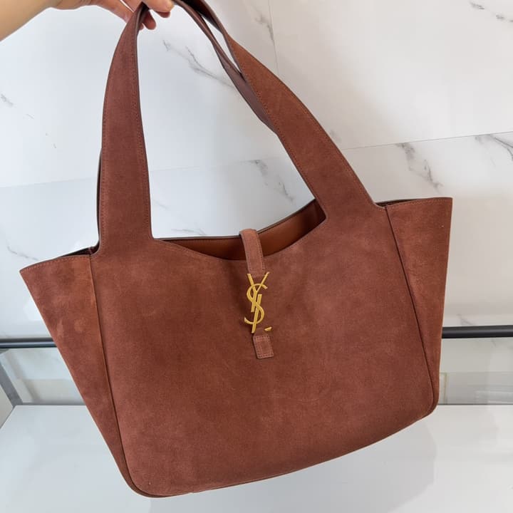 Saint Laurent BEA Suede Collapsible Tote Bag