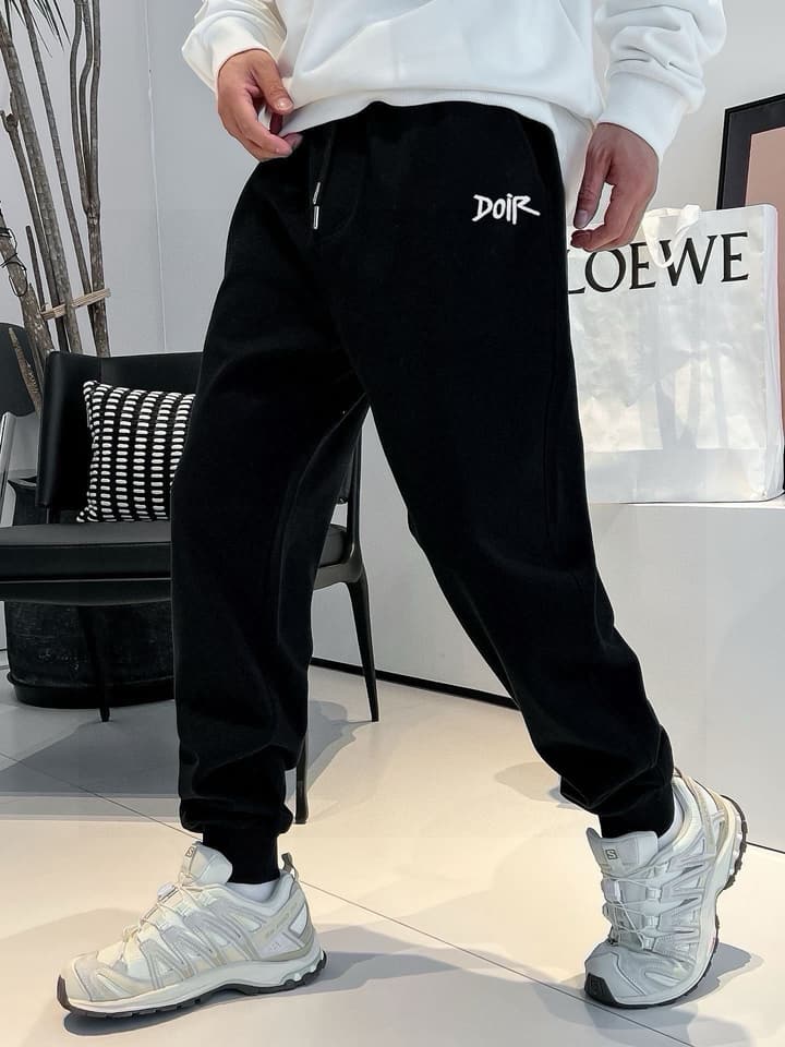 Dior Irregular Letter Embroidery Sweatpants – 23SS in Black