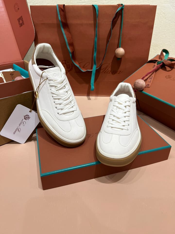 Loro Piana LP Tennis Walk Unisex Sneakers in Black Leather