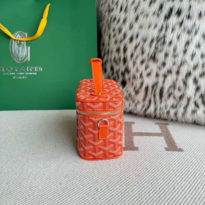 Goyard Muse Mini Vanity Case in Bright Orange Goyardine