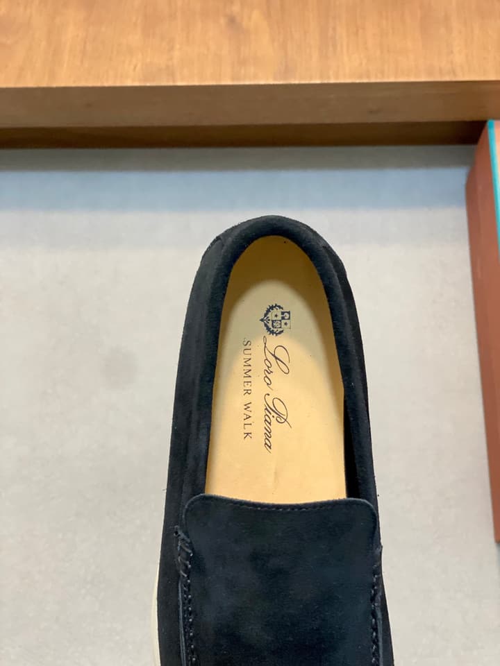 Loro Piana Suede Leather Slip-On Loafers in Black Suede
