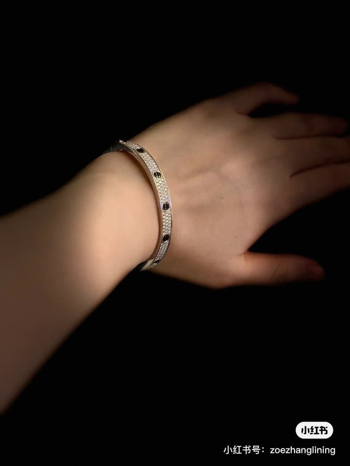 Cartier LOVE Pave Bracelet in Rose Gold Tone Bracelet